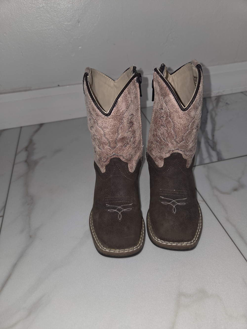 OLD WEST Toddler Girl's Pink Glitter Cowgirl Boots - Picture 3 of 4